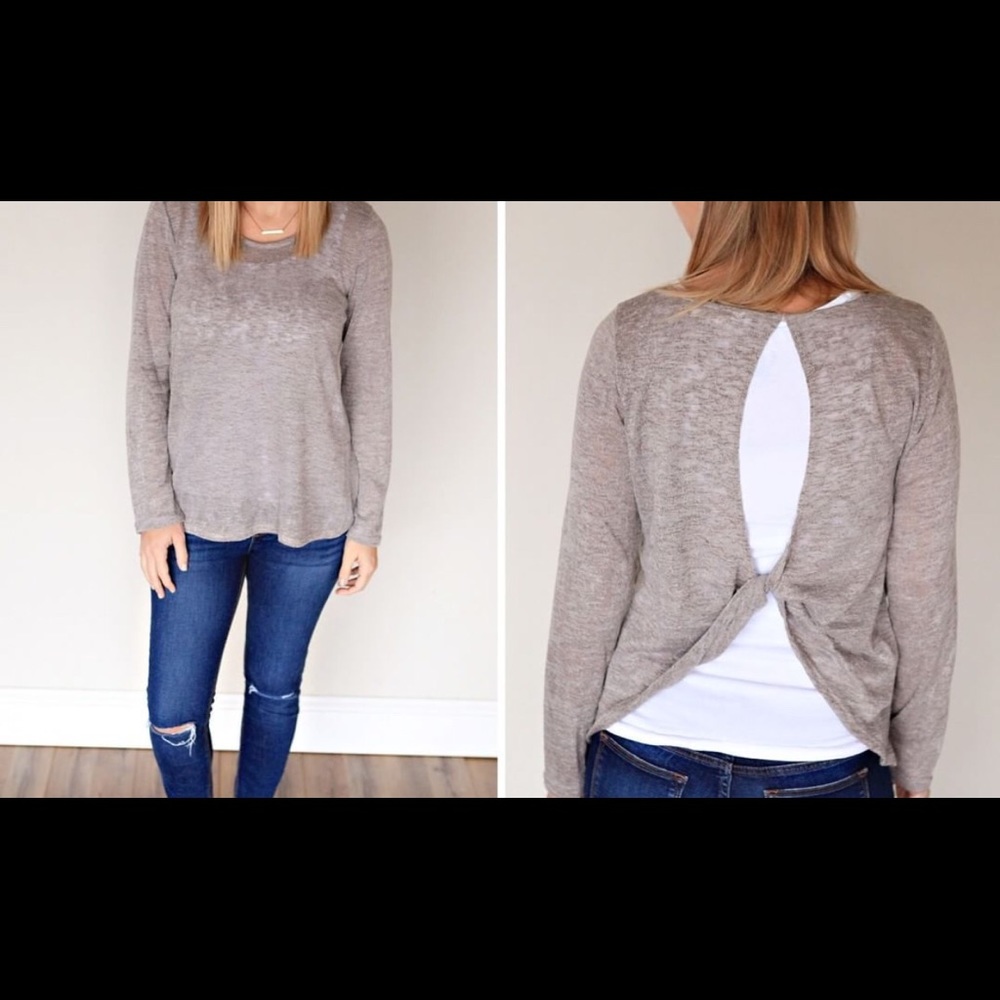 Twist open back shirt
